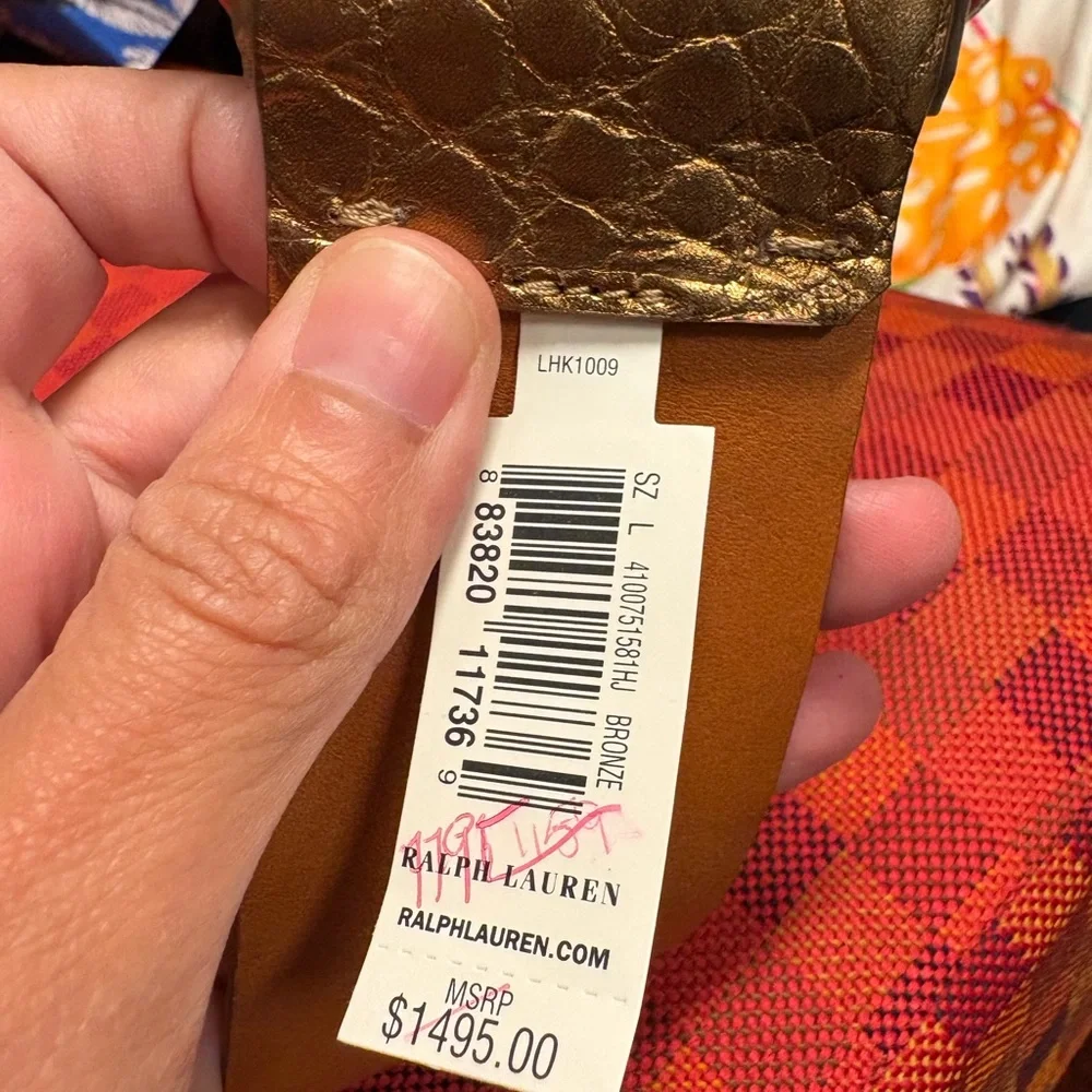 Ralph Lauren Bronze Textured Belt NWT